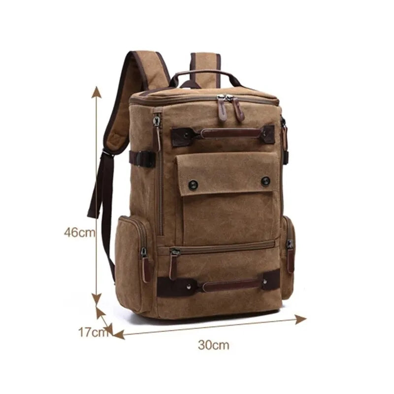 Men’s Vintage Canvas Backpack School Bag Men’s Travel Bags Large Capacity Laptop Backpack