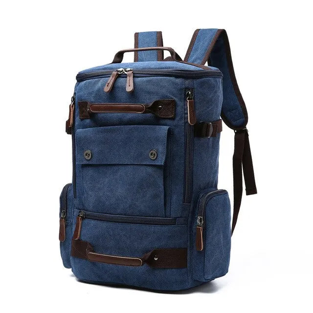 Men’s Vintage Canvas Backpack School Bag Men’s Travel Bags Large Capacity Laptop Backpack