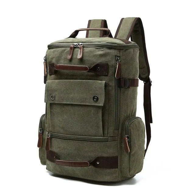 Men’s Vintage Canvas Backpack School Bag Men’s Travel Bags Large Capacity Laptop Backpack