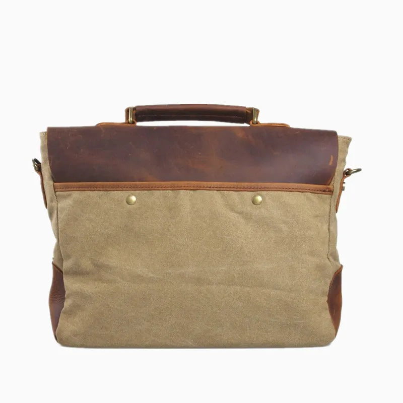 Men’s Canvas Leather Briefcase Bag Business Handbag Messenger Laptop Shoulder Bag