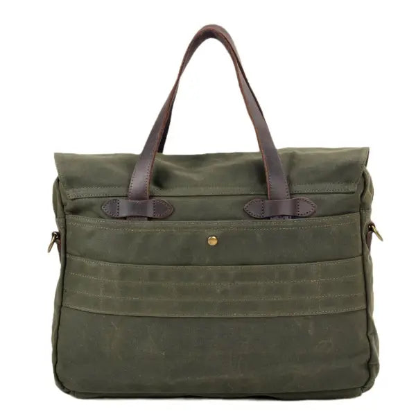 Vintage Soft Oil Wax Canvas Travel Briefcase Leisure Bag Fashion Large Capacity Briefcase Portable Messenger Bag
