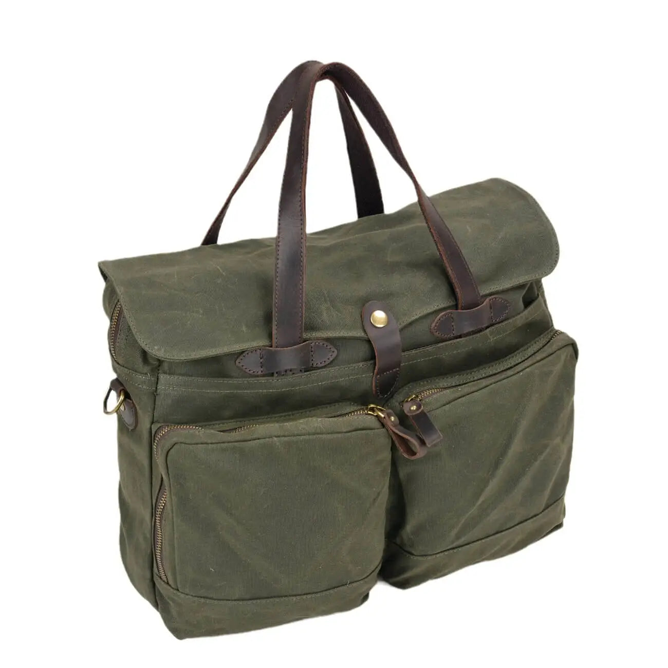 Vintage Soft Oil Wax Canvas Travel Briefcase Leisure Bag Fashion Large Capacity Briefcase Portable Messenger Bag