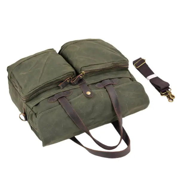 Vintage Soft Oil Wax Canvas Travel Briefcase Leisure Bag Fashion Large Capacity Briefcase Portable Messenger Bag
