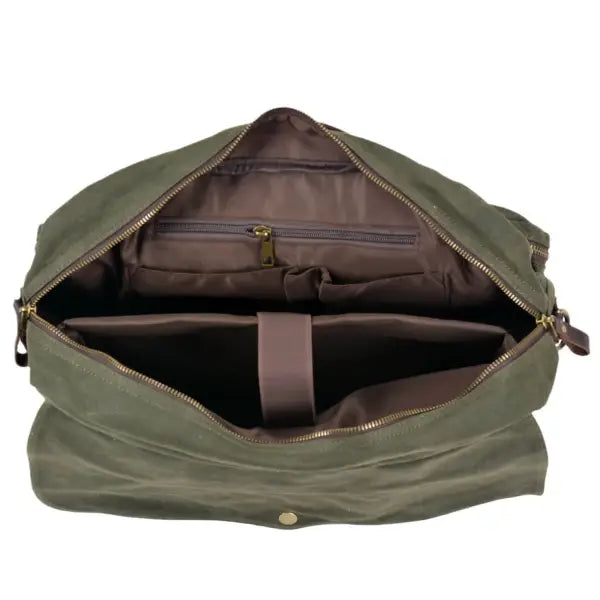 Vintage Soft Oil Wax Canvas Travel Briefcase Leisure Bag Fashion Large Capacity Briefcase Portable Messenger Bag