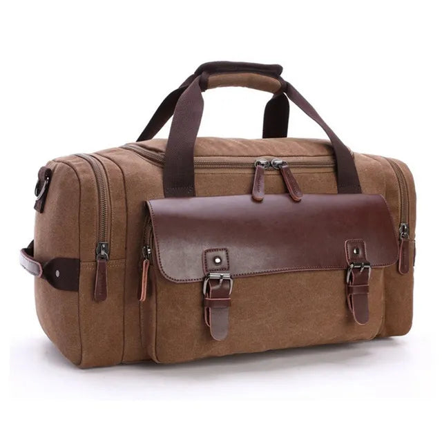 Men’s Canvas Vintage Travel Bags Large Capacity Tote Shoulder Bag Daily Bolsa Multifunction Duffel Bag