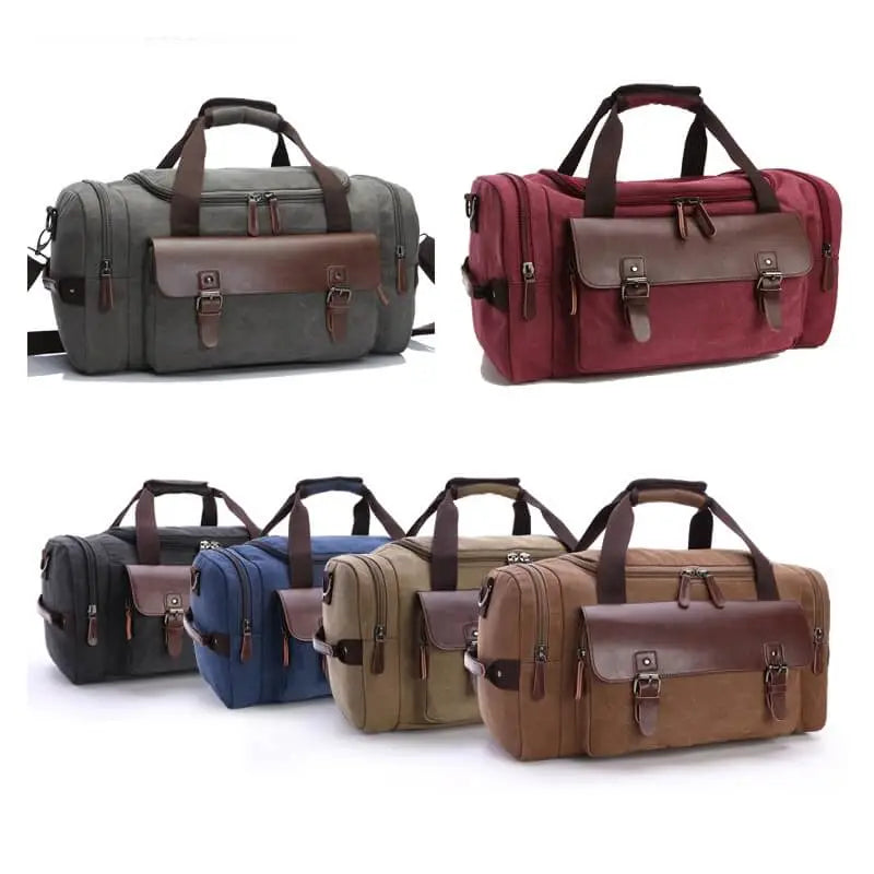 Men’s Canvas Vintage Travel Bags Large Capacity Tote Shoulder Bag Daily Bolsa Multifunction Duffel Bag