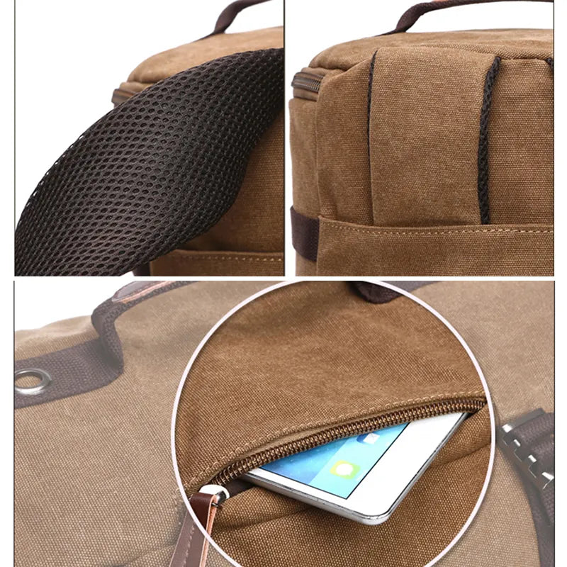 Men’s Canvas Vintage Travel Bags Large Capacity Tote Shoulder Bag Daily Bolsa Multifunction Duffel Bag (Copy)