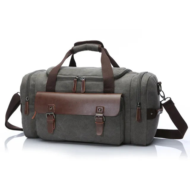 Men’s Canvas Vintage Travel Bags Large Capacity Tote Shoulder Bag Daily Bolsa Multifunction Duffel Bag