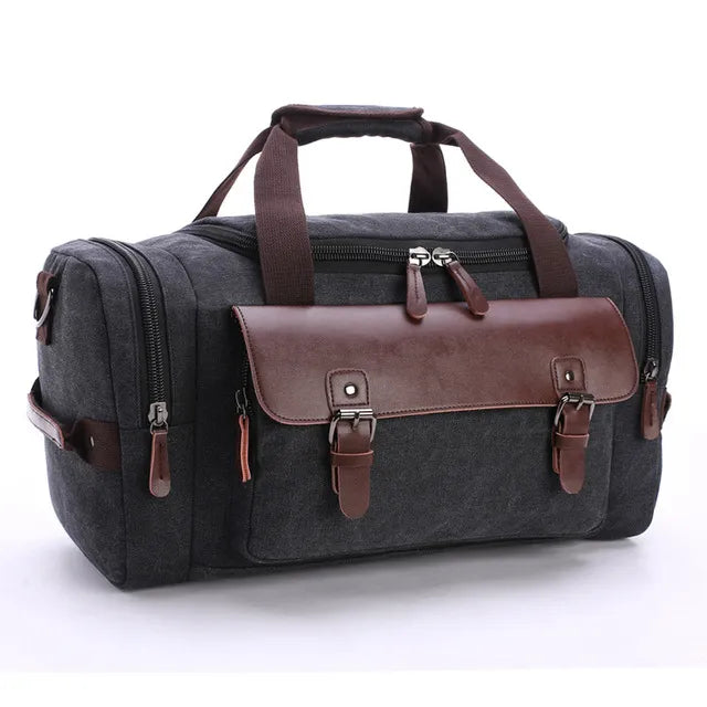 Men’s Canvas Vintage Travel Bags Large Capacity Tote Shoulder Bag Daily Bolsa Multifunction Duffel Bag