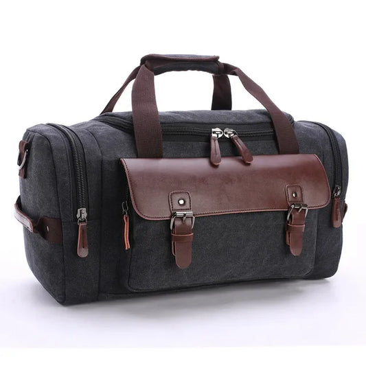 Men’s Canvas Vintage Travel Bags Large Capacity Tote Shoulder Bag Daily Bolsa Multifunction Duffel Bag