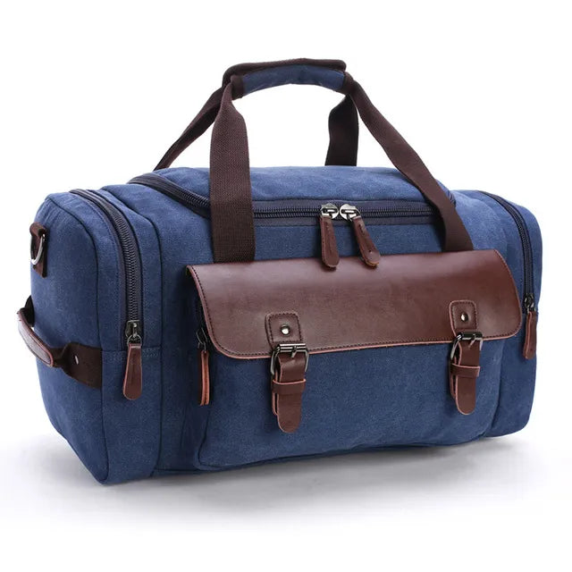 Men’s Canvas Vintage Travel Bags Large Capacity Tote Shoulder Bag Daily Bolsa Multifunction Duffel Bag
