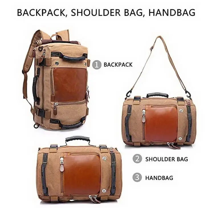 KAKA Vintage Large Capacity Canvas Outdoor Travel Luggage Backpack